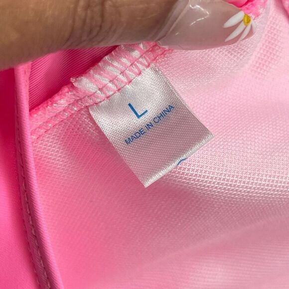 Hot Pink “Babe” Graphic One-Piece Swimsuit Women’s Size Large Pool Party Vibes - Picture 9 of 11